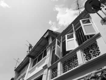 Low angle view of residential building against sky