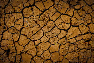 Full frame shot of cracked field