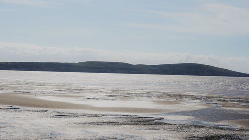 Scenic view of beach against sky