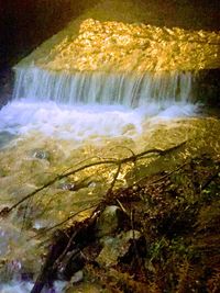 Close-up of waterfall in sea