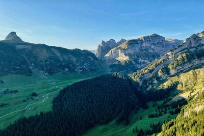 Scenic view of mountains against sky