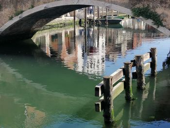 Arch bridge over river