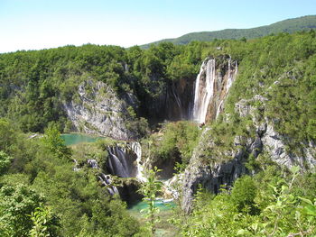 Scenic view of landscape with mountain in background