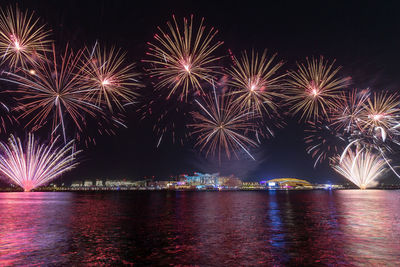Fireworks in yas bay for celebrating eid al adha
