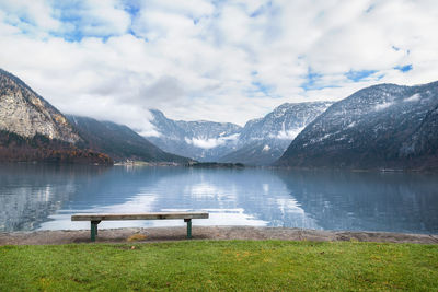 Scenic view of lake against mountains