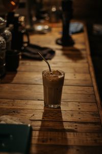 Close-up of coffee on table