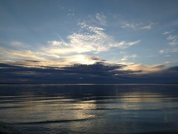 Scenic view of sea against sky at sunset
