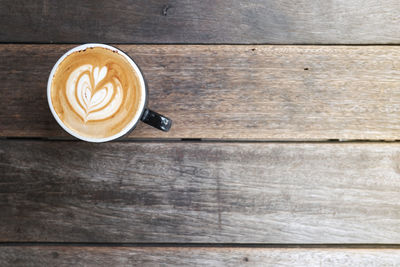 Directly above shot of coffee on table