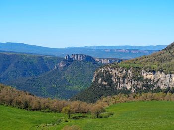 Panoramic view of landscape against clear sky