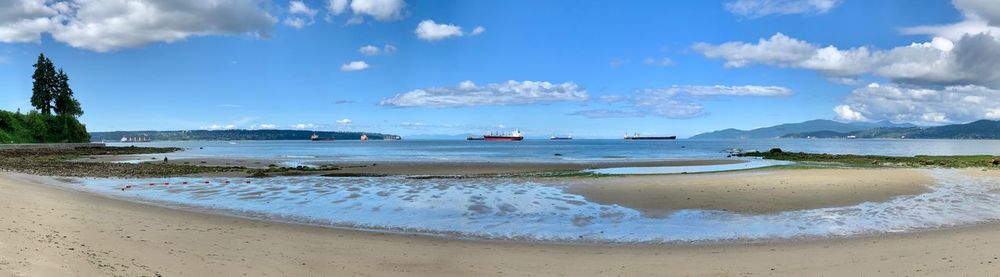 Panoramic view of beach against sky