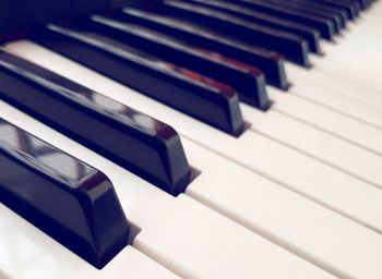 Close-up of piano keys