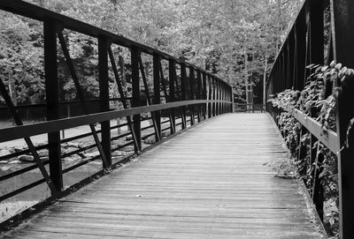 Boardwalk amidst trees against sky