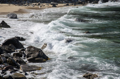 Scenic view of rocks in sea