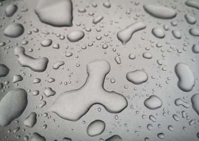 Full frame shot of raindrops on glass