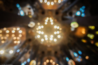 Low angle view of illuminated lights