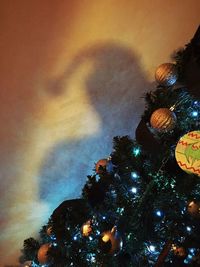 Low angle view of illuminated lights