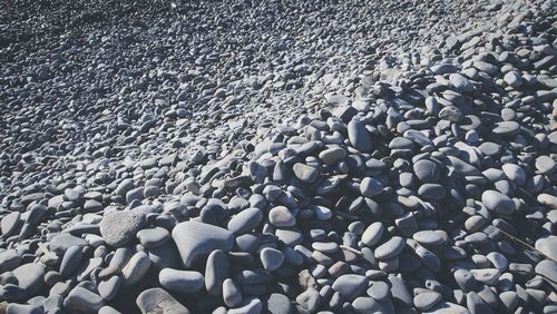 Full frame shot of pebbles on beach