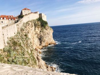 View of fort against sea