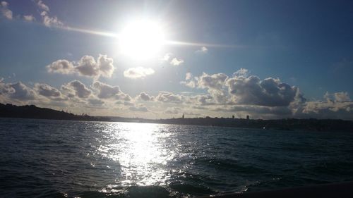 Scenic view of sunset over river