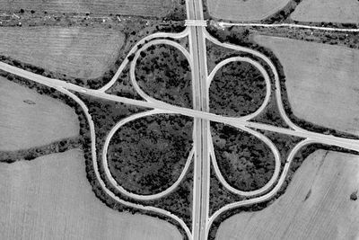 High angle view of traffic on road