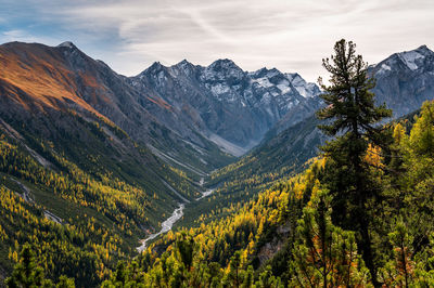 Scenic view of mountains against sky