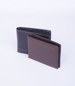 Close-up of wallet against white background