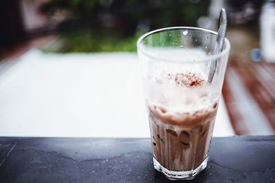 Close-up of drink on table