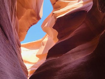 Low angle view of rock formation