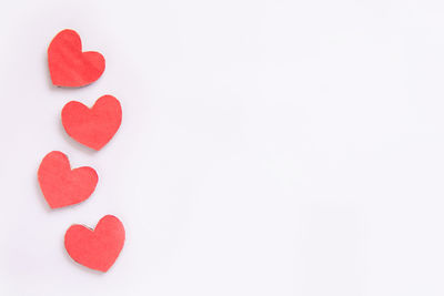 Red heart shape on white background