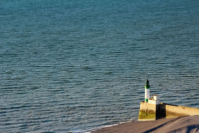 High angle view of sea against sky