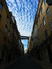 Low angle view of residential buildings against sky