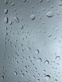 Full frame shot of wet glass window during rainy season