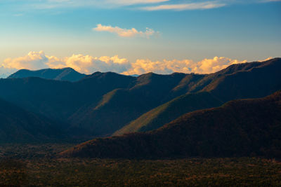 Scenic view of mountains against sky