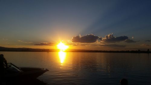 Scenic view of sunset over sea