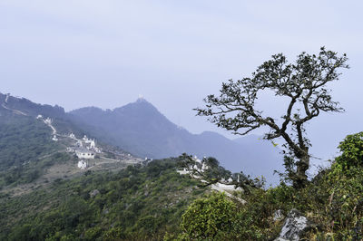 Scenic view of mountains against clear sky