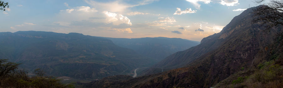 Panoramic view of mountains against sky