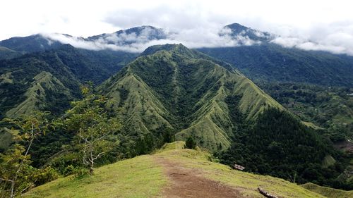 Scenic view of mountains against sky