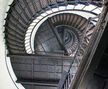 High angle view of spiral stairs