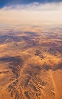 Aerial view of clouds over sea