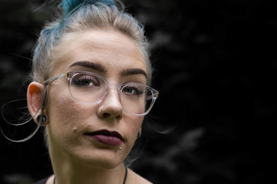 Close-up portrait of young woman