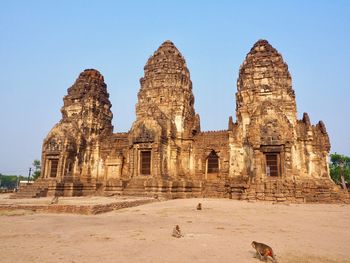 Old temple against clear sky