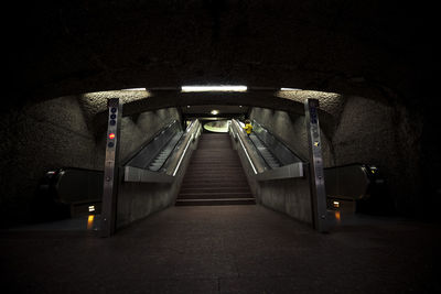 Empty illuminated tunnel