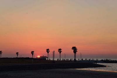 Scenic view of sunset over sea