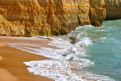 Benagil beach on the algarve coast in portugal