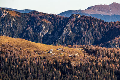 Panoramic view of landscape and mountains against sky