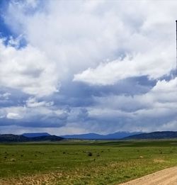 Scenic view of field against sky