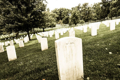 Cemetery against sky