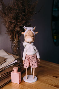 Author's original self-made doll bull and cow with a beautiful painted face