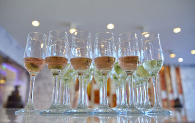 Close-up of wineglass on table