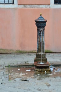 Water fountain in old building